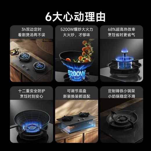 米家小米智能定时灶S2黑灰天然气灶具-618焕新季专享 商品图2