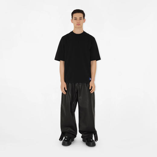 BURBERRY 巴宝莉 男士马术骑士图案贴花棉质圆领短袖T恤 黑色 8080814 A1189 商品图1