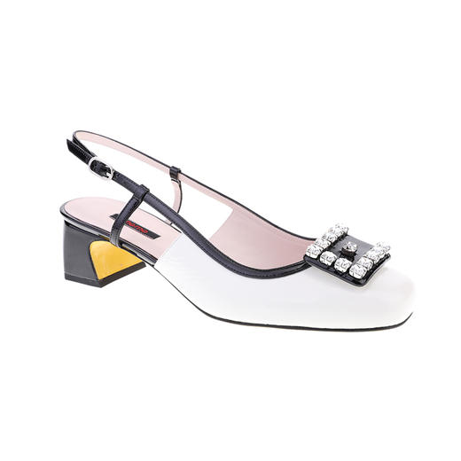 sheme进口皮料拼接搭配方牌水晶优雅时尚女士单鞋可定制 商品图10