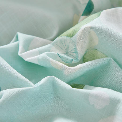 恒源祥全棉四件套床单被套枕套21支竹节棉 盛夏荷塘1.5米床200*230cm 商品图5