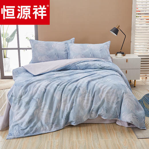 恒源祥家纺四件套全棉磨毛花卉四季款床上用品套件 丛林拂晓1.5/1.8米床 商品图0