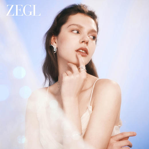 ZEGL设计师月映星河系列925银月亮耳环女2024新款高级感耳钉耳饰 商品图2