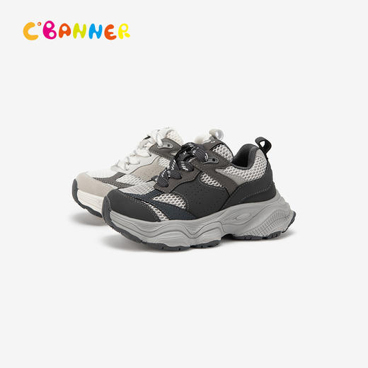 千百度童鞋女春夏厚底老爹鞋少女时尚运动休闲鞋潮流网面A24123705 商品图1