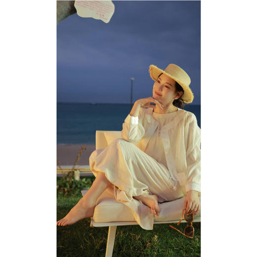 【抖音专属】拼边小衫（24710199-凝脂） 商品图3