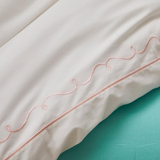 恒源祥家纺四件套60支全棉刺绣床上用品四季款 伊妮1.5/1.8米床通用 商品图8