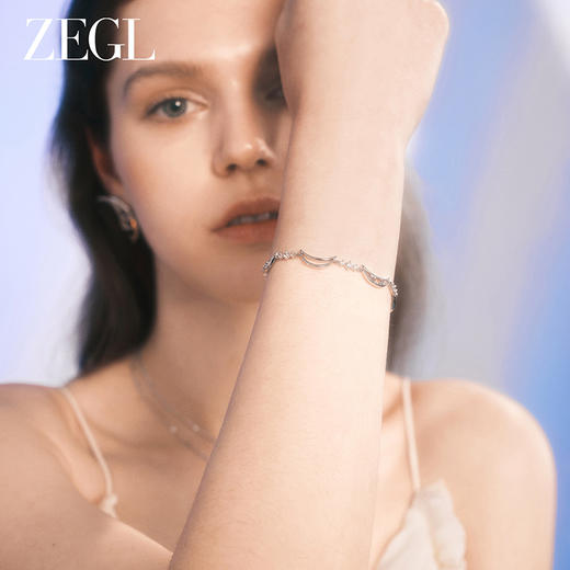 ZEGL设计师月映星河系列925银手链女2024新款小众精致月亮手饰品 商品图3