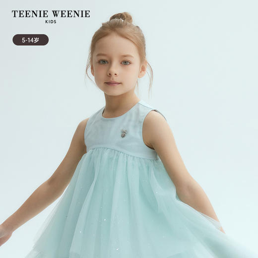 TeenieWeenie Kids小熊童装春夏女童无袖钻纱优雅连衣裙TKOW246367N 商品图1
