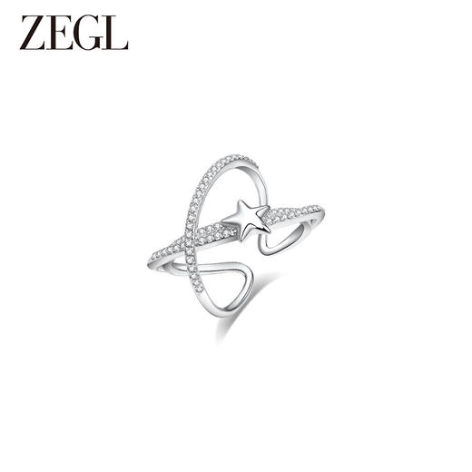 ZEGL设计师月映星河系列925银星星戒指女小众设计高级感开口指环 商品图1