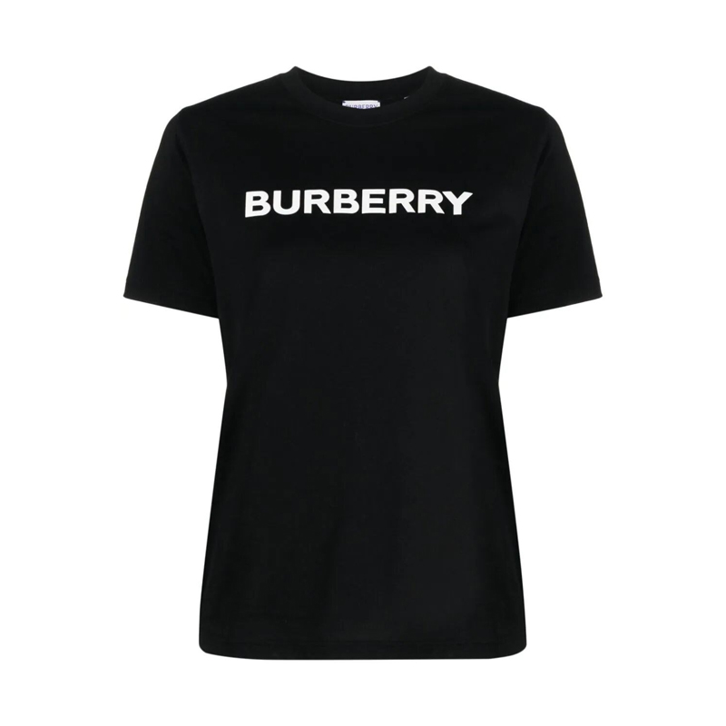 BURBERRY 巴宝莉 女士字母徽标印花棉质圆领短袖T恤 黑色 8080324 A1189