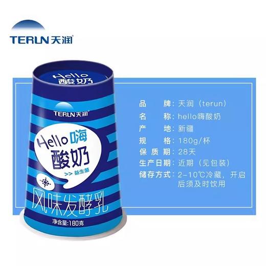 天润hello杯原味益生菌酸奶180gx12瓶/箱 商品图3