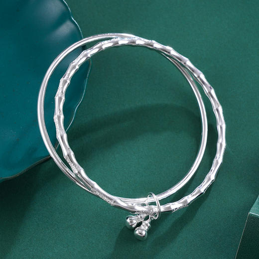 子佩集S999银【双圈竹节】手镯【HFLD117】两个圈2403 商品图3