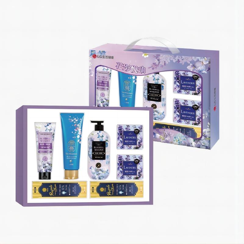LG生活健康 花影悦动礼盒洗发水+沐浴露+润体精华乳+牙膏*2+香皂*2