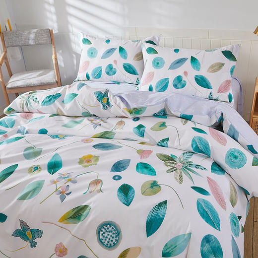 恒源祥全棉四件套床单被套枕套床上套件花卉四季款 落花潇潇200*230cm 商品图4