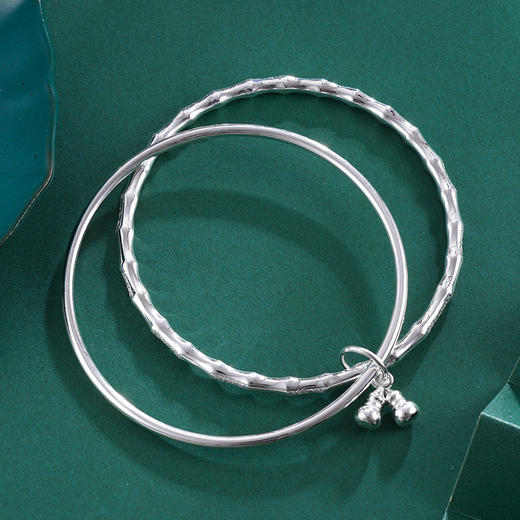 子佩集S999银【双圈竹节】手镯【HFLD117】两个圈2403 商品图5