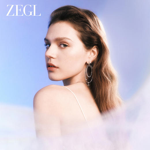 ZEGL设计师月映星河系列月亮星星耳环女2024新款流苏耳钉银针耳饰 商品图2