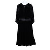 AHM-5570新中式复古黑色丝绒春季新款时尚优雅气质显瘦中长裙 商品缩略图4