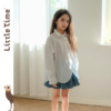 littletime女童纯棉长袖白色衬衫2024春秋新款韩版百搭小翻领衬衣 商品缩略图0