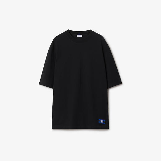 BURBERRY 巴宝莉 男士马术骑士图案贴花棉质圆领短袖T恤 黑色 8080814 A1189 商品图0