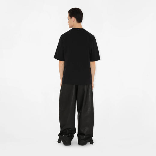 BURBERRY 巴宝莉 男士马术骑士图案贴花棉质圆领短袖T恤 黑色 8080814 A1189 商品图3