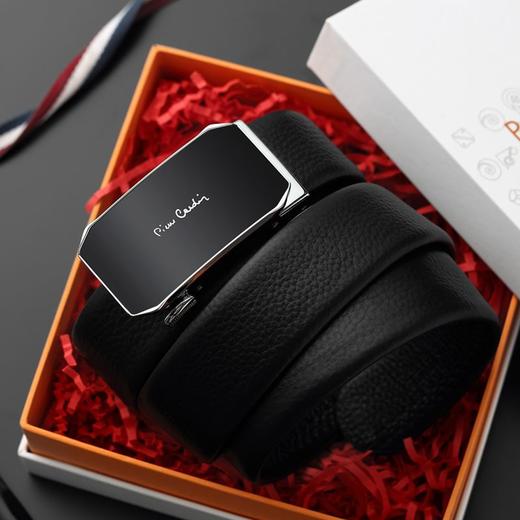 皮尔卡丹黑色男式自动扣皮带 商品图0