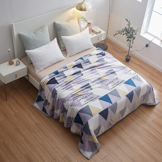 恒源祥毛毯办公室午睡空调毯子保暖双人家用沙发盖毯子四季款格里斯绒毯 商品图2