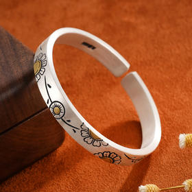 子佩集S999银【阳甘】手镯【YS005】带金色2403