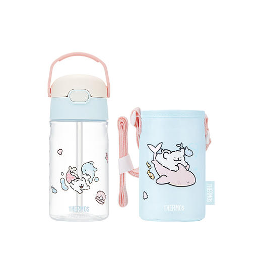 膳魔师x线条小狗Tritan吸管杯儿童便携水杯420ml 商品图0