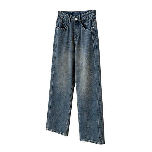 奢姿大码女装2024年春季新款减龄直筒裤子胖妹妹时尚百搭牛仔裤5541565393 商品图4