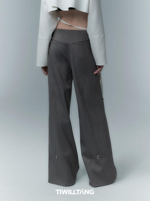 TIWILLTANG启世录“漫溯回隐”低腰呢西裤女春季宽松廓形休闲裤子 商品图2