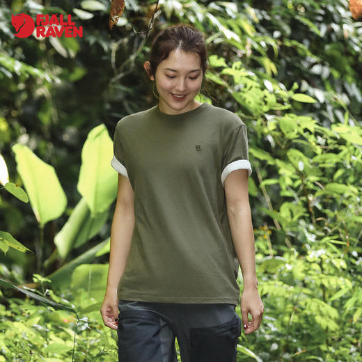 北极狐2024夏新款女士纯色户外轻量刺绣舒适百搭短袖T恤 14600163 商品图0