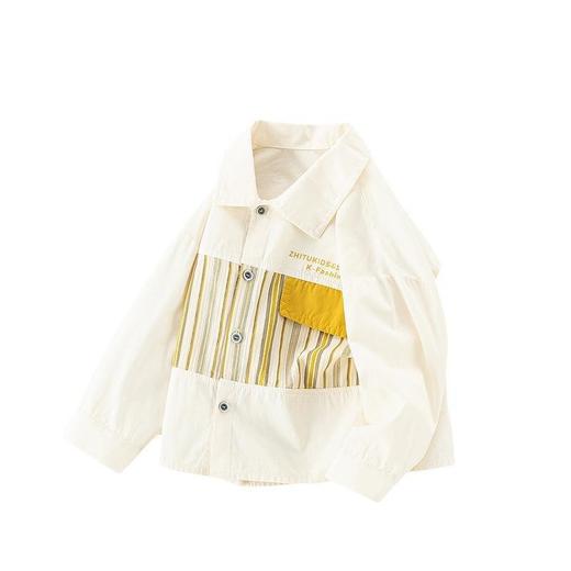 男童衬衫春季宝宝韩版翻领外套小童条纹长袖上衣春装纯棉儿童衬衣 商品图4