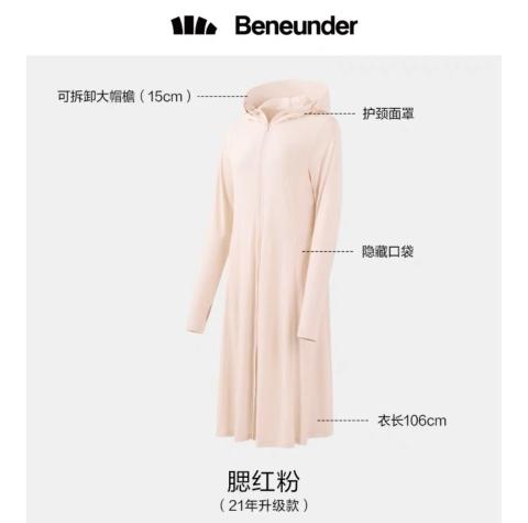 蕉下冰触云袍防晒服/件（腮红粉，均码） 商品图0