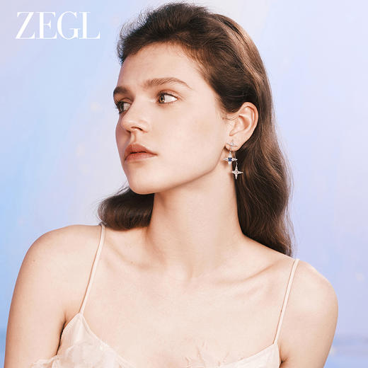 ZEGL设计师月映星河系列星星耳环2024新款爆款925银针耳饰女耳钉 商品图2