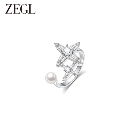 ZEGL设计师月映星河系列925银星星戒指女小众设计开口食指环尾戒 商品图0