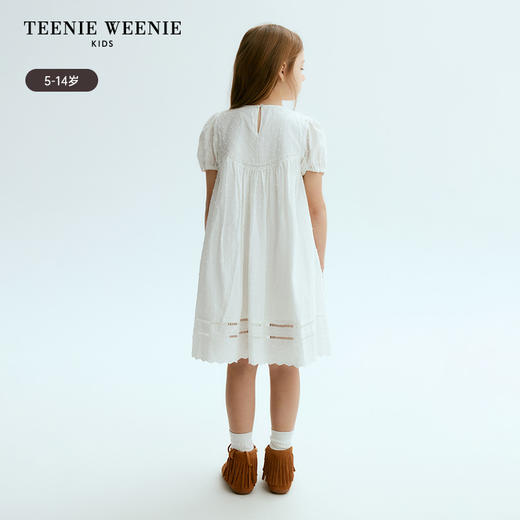 TeenieWeenie Kids小熊童装春夏女童全棉法式泡泡袖连衣裙TKOW246461N 商品图3