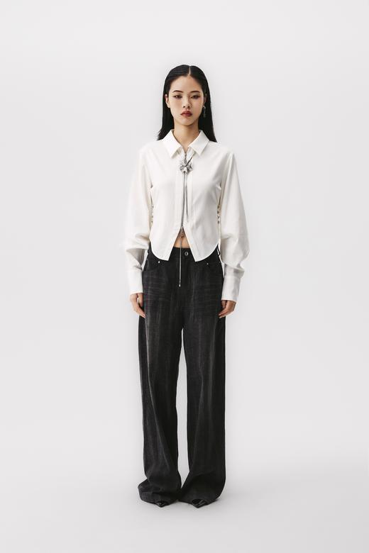 拉链门襟收腰衬衫 商品图2