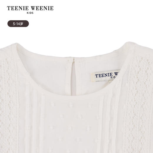 TeenieWeenie Kids小熊童装春夏女童全棉法式泡泡袖连衣裙TKOW246461N 商品图5