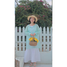 【抖音专属】木耳边吊带长裙（20718098-山矾）