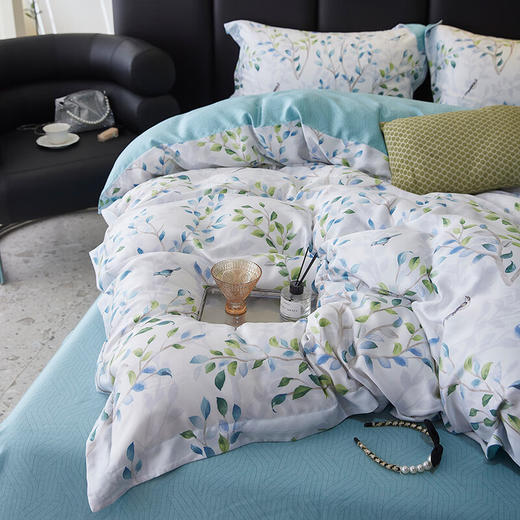 恒源祥家纺60支天丝四件套莱赛尔AB面套件 200*230cm枫雅林 商品图2