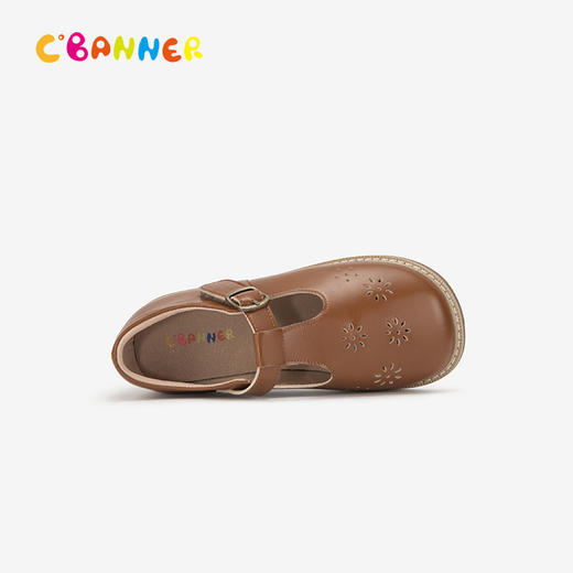 千百度童鞋儿童T字鞋镂空透气夏季真皮小皮鞋平底女单鞋A24128806 商品图2