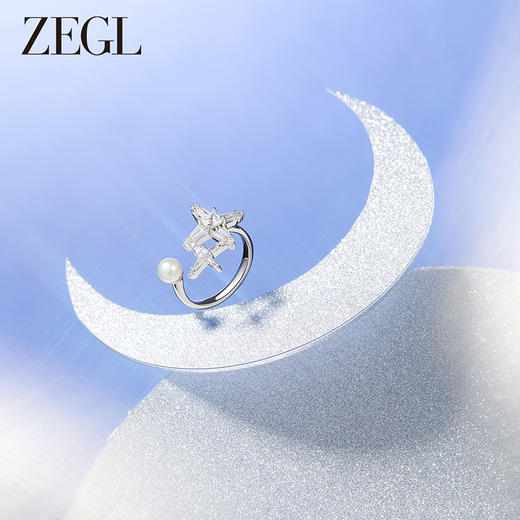 ZEGL设计师月映星河系列925银星星戒指女小众设计开口食指环尾戒 商品图1