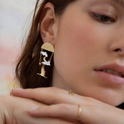 北京仓｜Alex Monroe-Day time-云鹤九霄 耳环 ［英国设计师］ 商品图0