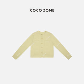 COCO ZONE法式小香风圆领针织衫气质单排扣毛衣24C10306