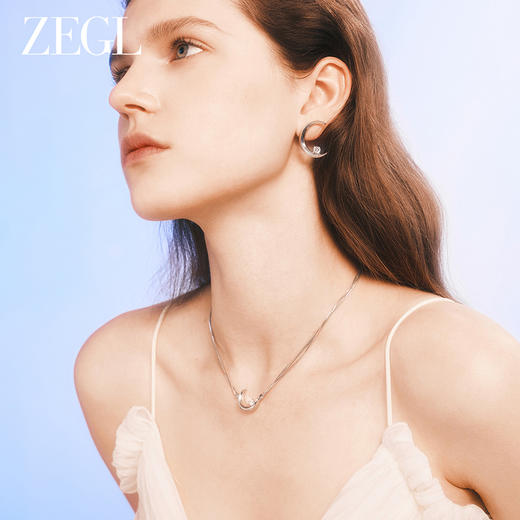ZEGL设计师月映星河系列925银月亮项链女款2024新款锁骨链高级感 商品图1