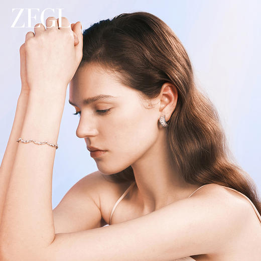 ZEGL设计师月映星河系列月亮925银耳环女2024新款耳圈耳钉耳饰品 商品图2