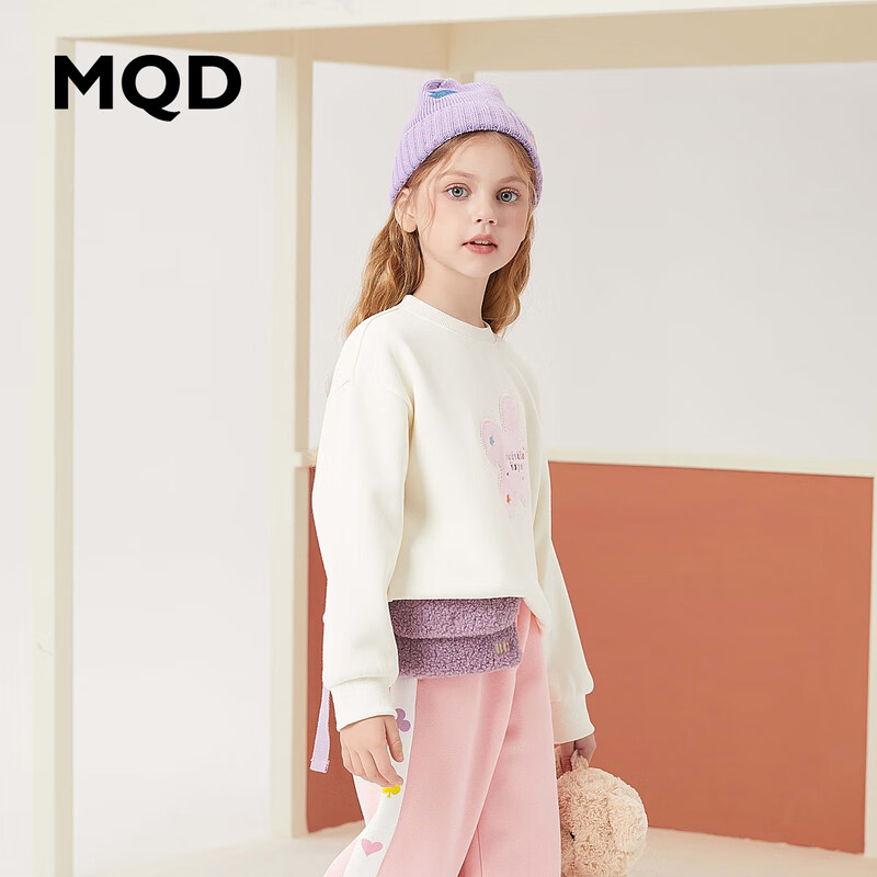 【秒2】【MQD】童装女大童秋新款学院风卡通圆领卫衣