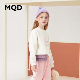 【秒2】【MQD】童装女大童秋新款学院风卡通圆领卫衣