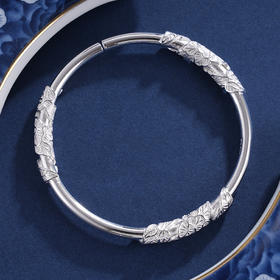 子佩集S999银【繁花似锦】手镯【BA50105】花丝开口2403