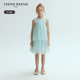 TeenieWeenie Kids小熊童装春夏女童无袖钻纱优雅连衣裙TKOW246367N
