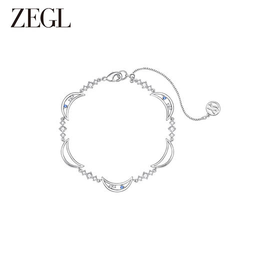 ZEGL设计师月映星河系列925银手链女2024新款小众精致月亮手饰品 商品图0